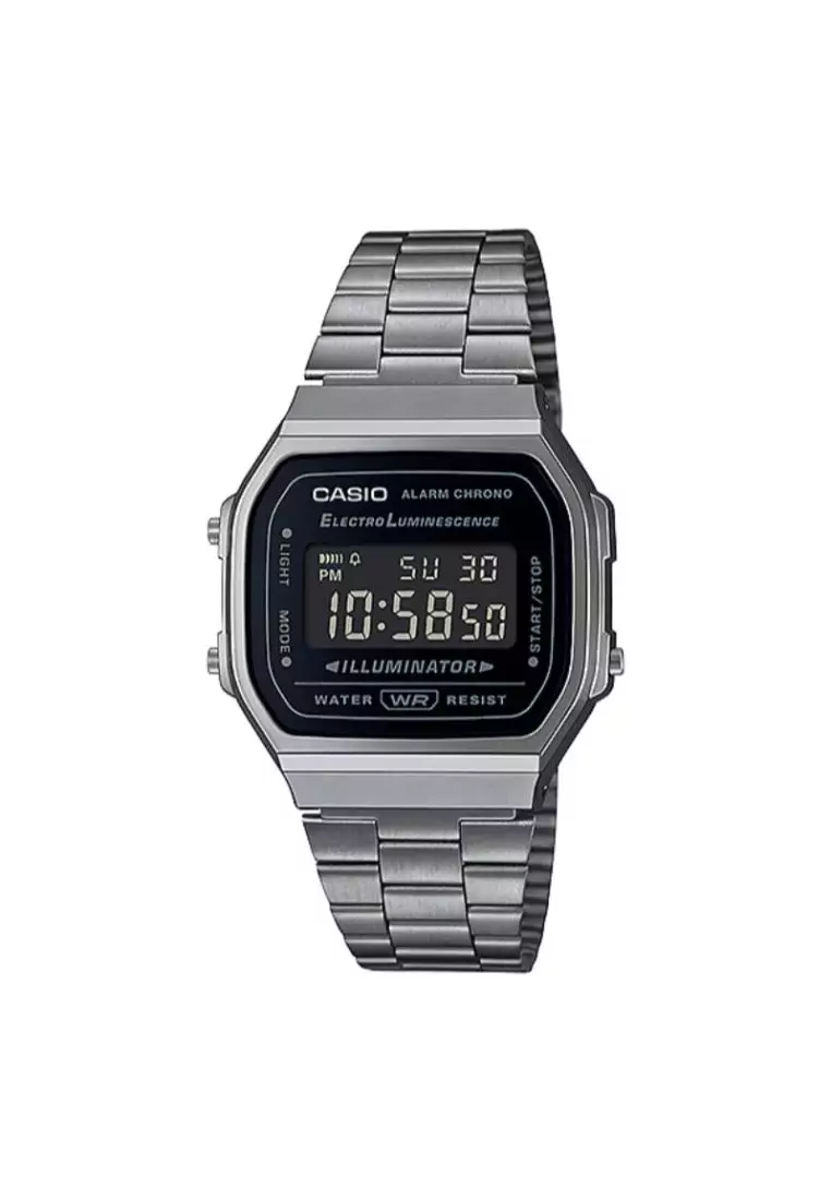 coupon code Off CasioVintage Mens Digital Watch A168WGG-1B Black Stainless Steel Watch