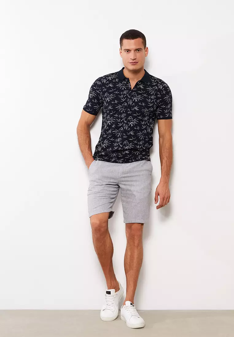 clearance code Off LC WAIKIKISlim Fit Linen Mens Shorts