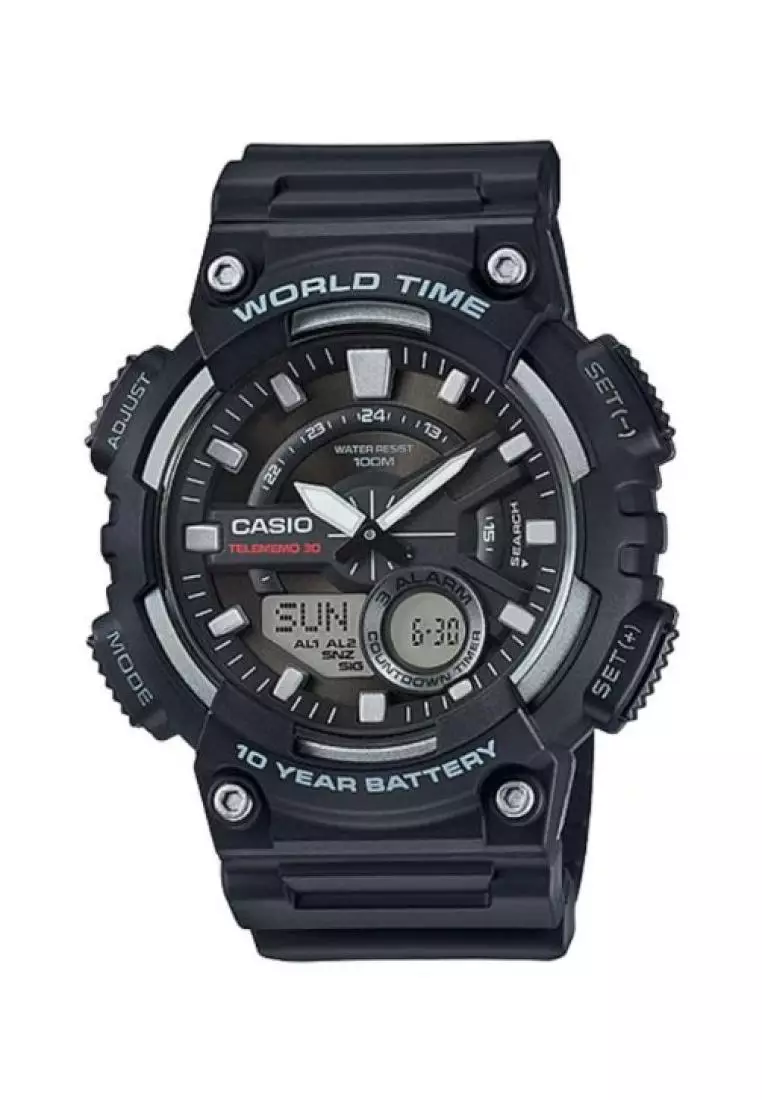 voucher code Off Casio WatchesMens Analog-Digital Watch AEQ-110W-1AV Black Resin Band Sport Watch