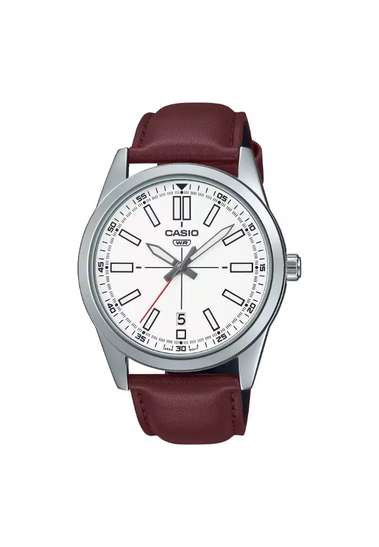 coupon code Off Casio WatchesMens Analog Watch MTP-VD02L-7E Brown Leather Watch for Men