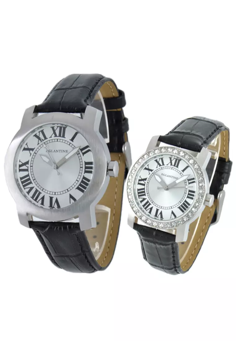 clearance code Off EGLANTINEEGLANTINE® - Emile & Emily - 2 Quartz Watches Stainless Steel on Strap - Ladys with Crystals