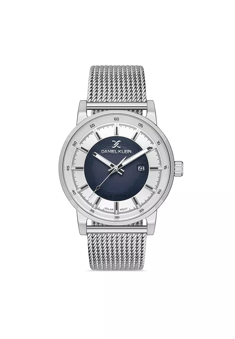 discount code Off Daniel KleinSolar Mens Analog Watch DK.1.13199-1 Silver Mesh Strap Watch | Watch for Men