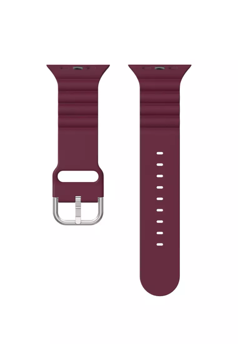 promo coupon Off Kings CollectionBurgundy Silicone Apple Watch Band 42MM / 44MM (KCWATCH1067)