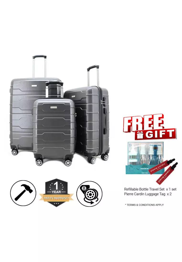 voucher Off FlyasiaFLYASIA HARD CASE DARK GREY LUGGAGE 3 IN 1 COMBO SET (166800)