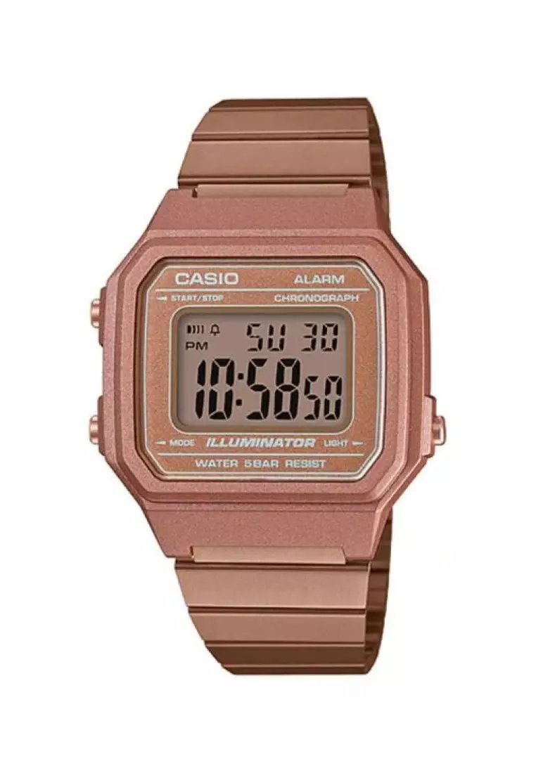 promo code Off Casio WatchesMens Vintage Watch B650WC-5A Rose Gold Band Digital Watch