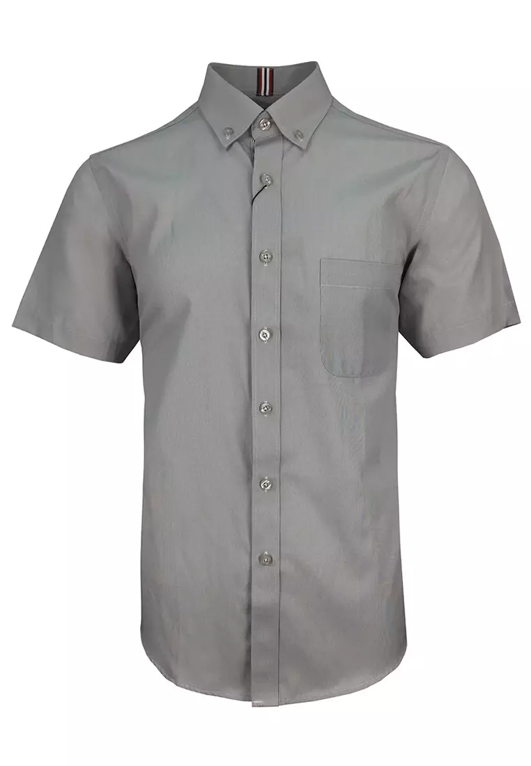 clearance sale coupon Off PacolinoPacolino - (Semi Slim) Plain Formal Casual Short Sleeve Men Shirt- 02746-510-086-3