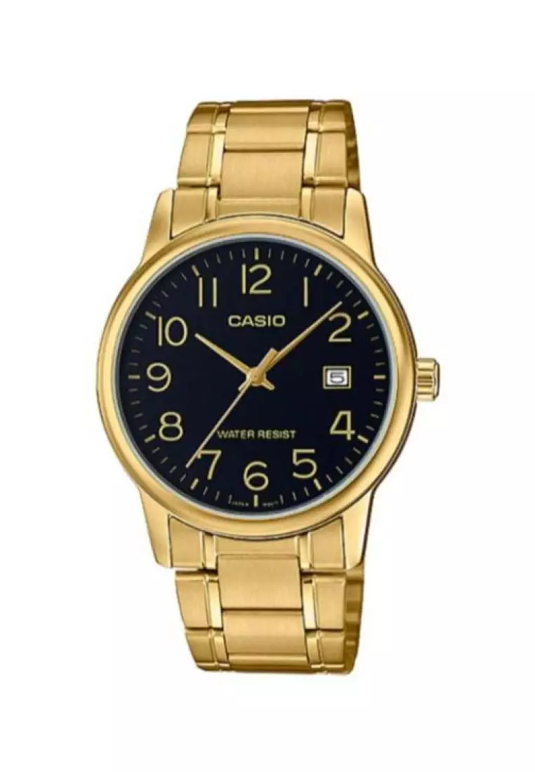 clearance code Off Casio WatchesMens Analog Watch MTP-V002G-1B Stainless Steel Band Gold Watch