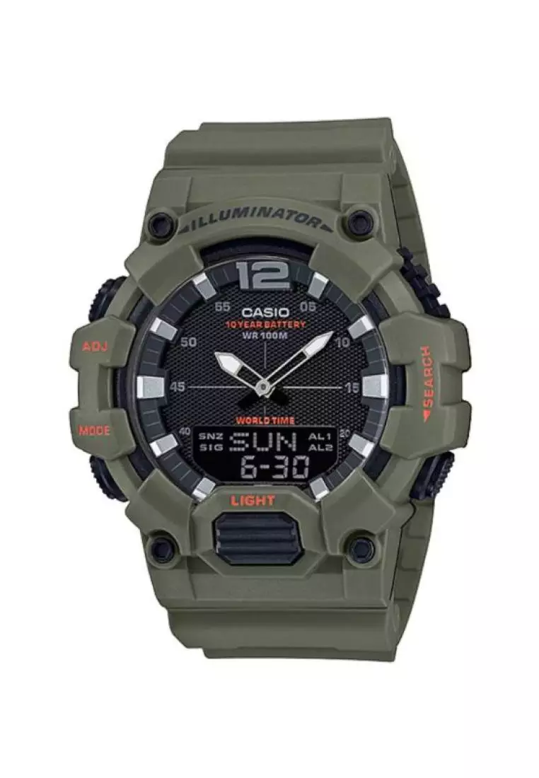 promo coupon Off Casio WatchesMens Analog-Digital HDC-700-3A2V Army Green Band Watch for men