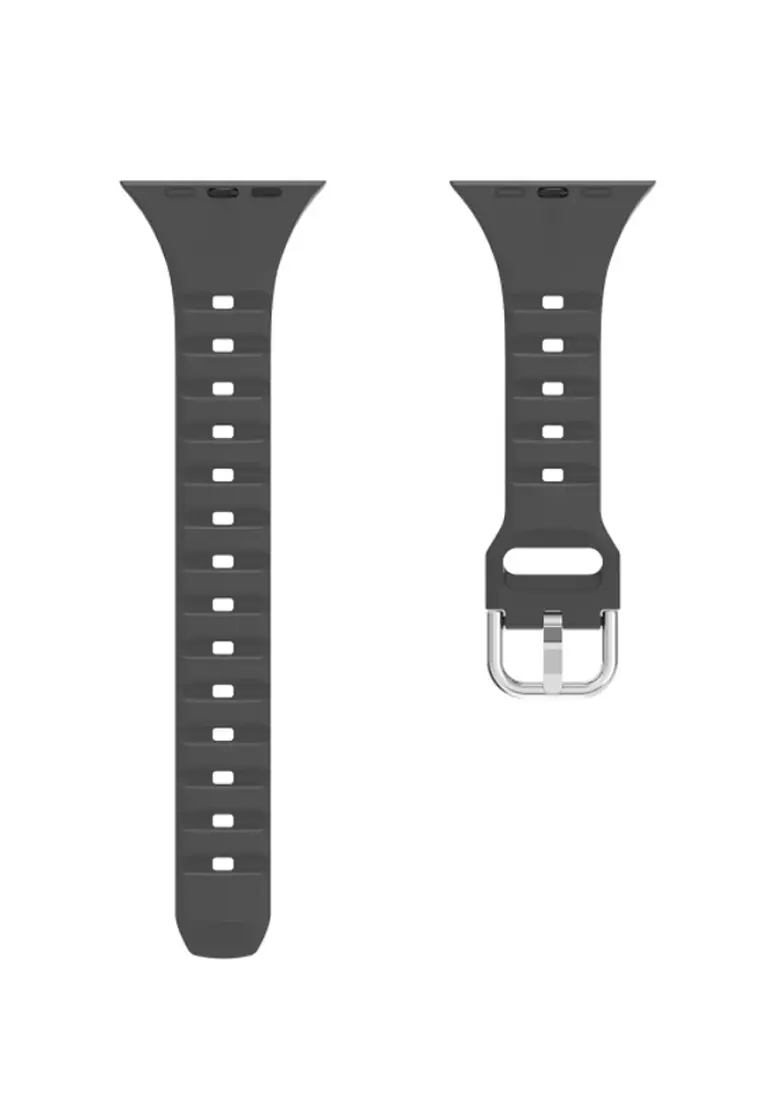 coupon code Off Kings CollectionBlack Silicone Wave Pattern Apple 42MM / 44MM / 45MM Strap (KCWATCH1151)