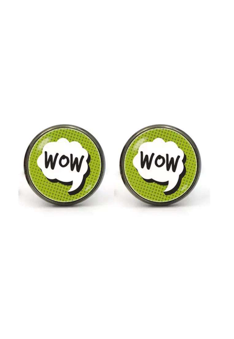 coupon Off Kings CollectionWOW Black Round Cufflinks (KC10205)