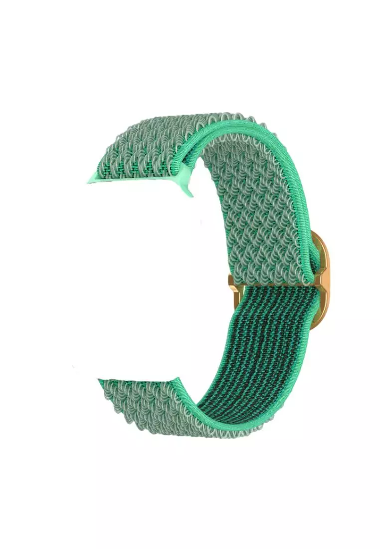 clearance code Off Kings CollectionSpearmint Green Wave Pattern Nylon Woven Apple Watch Band 38MM / 40MM (KCWATCH1108a)