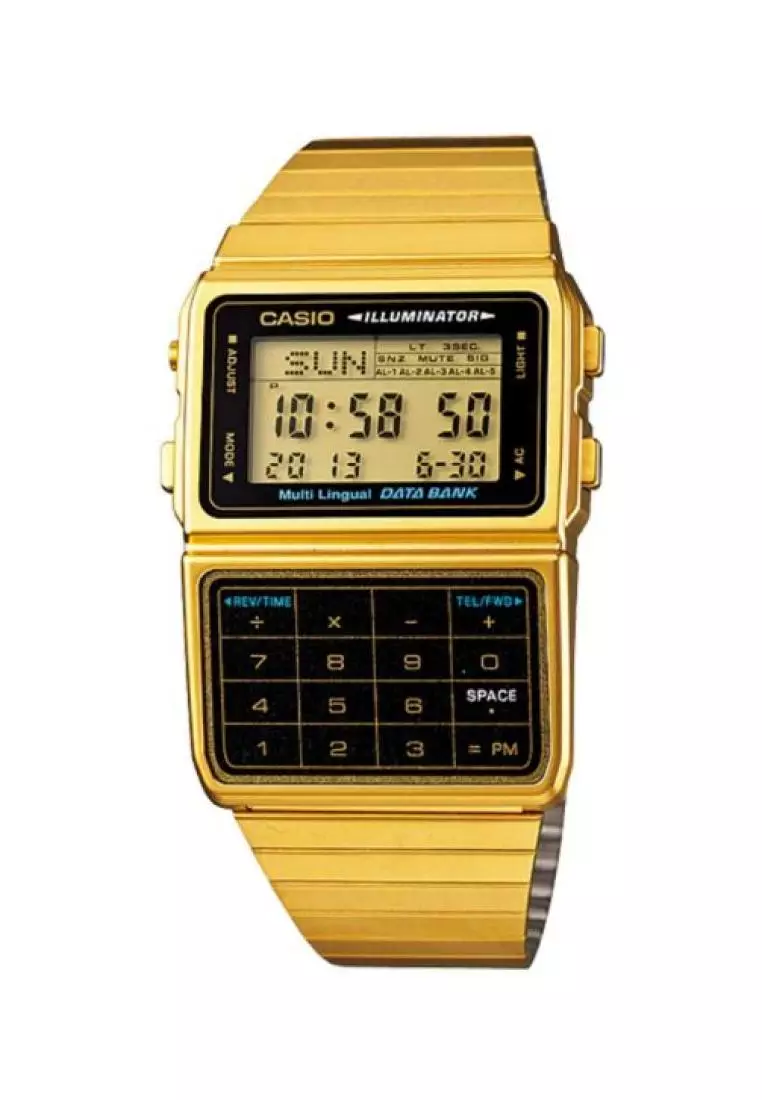 voucher Off Casio WatchesMens Digital Watch DBC-611G-1 Calculator Databank Gold Watch