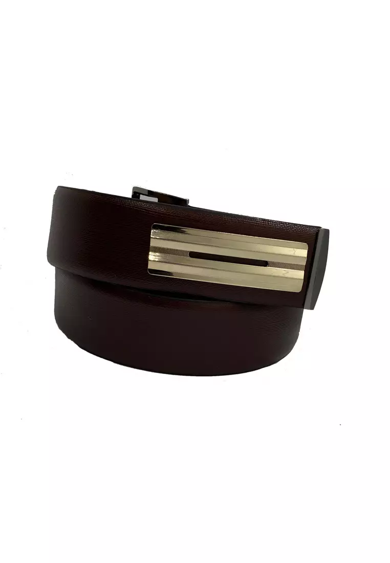 voucher Off OxhideLeather Belt Men - Luxury Designer Belt Exclusively Designed Buckles - Premium Quality Leather - Business Evening Designer Wear -LUX03 Brown Belt - Oxhide