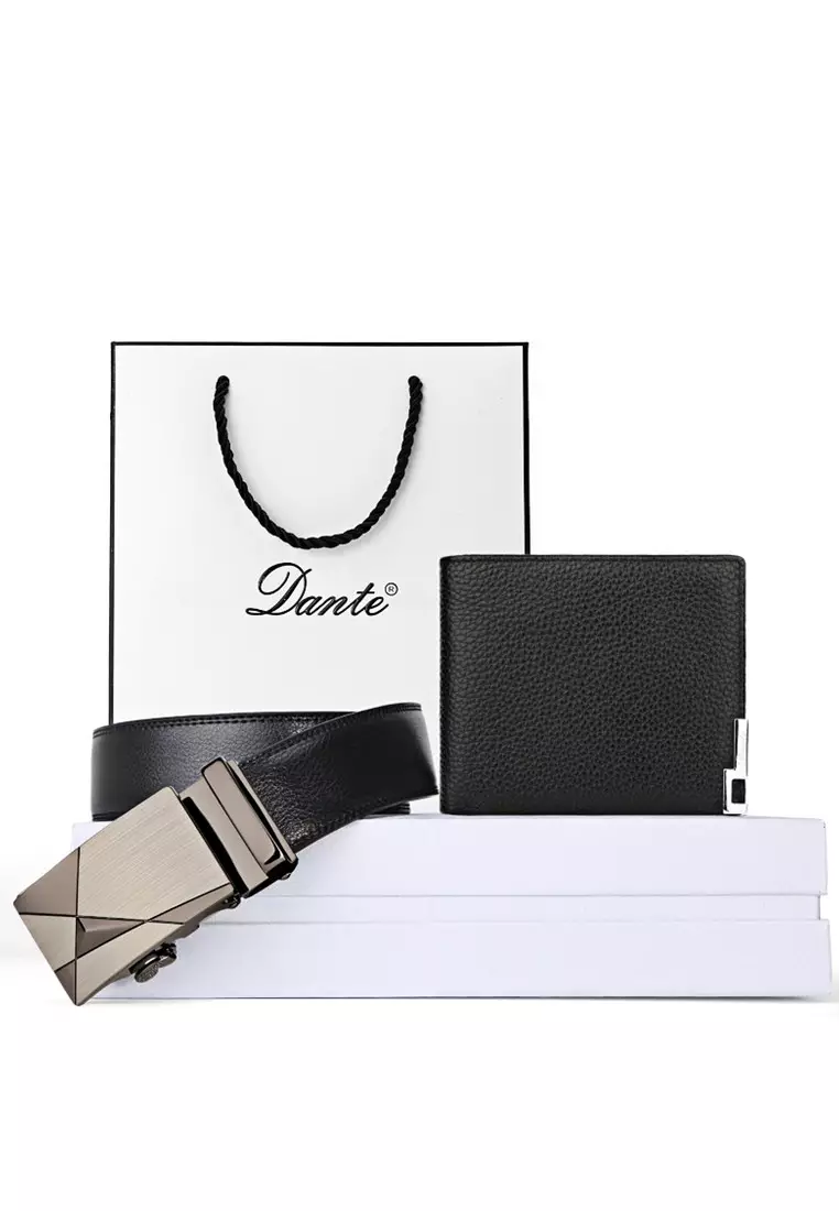 voucher code Off JackboxDante Set of 2 Premium Leather Automatic Buckle Mens Belt+Wallet 891