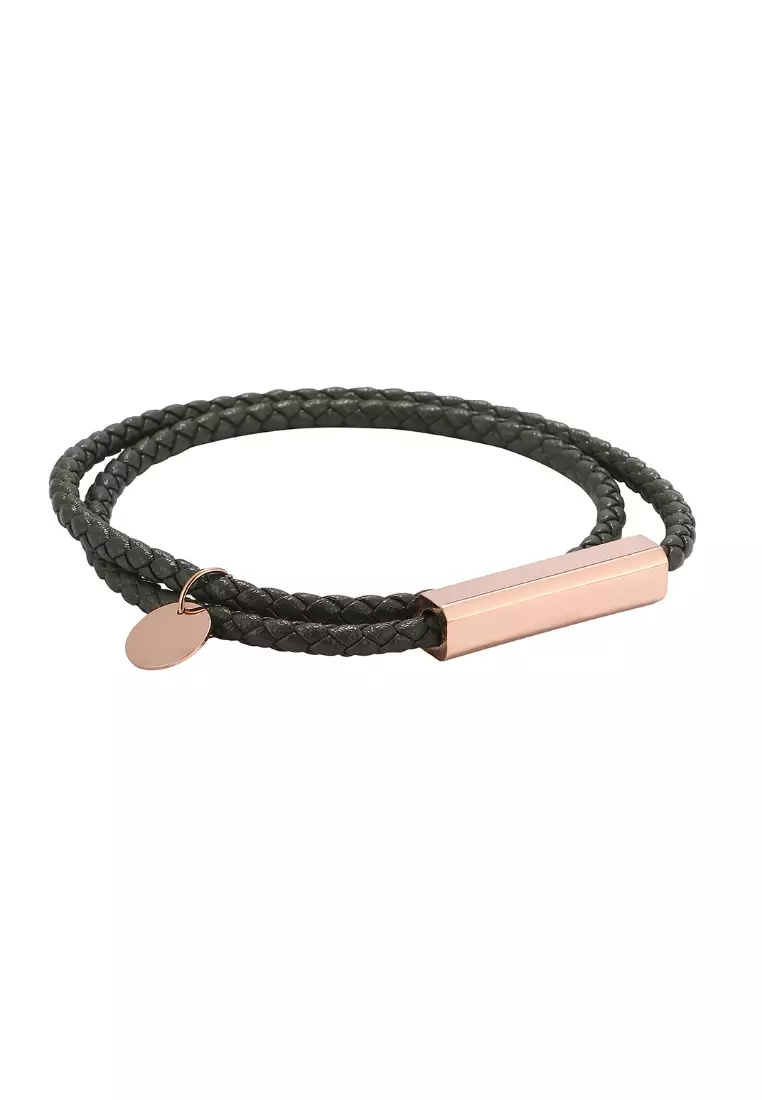 promo coupon Off Kings CollectionLeather Volcanic Stone Bracelet (KJBR16069)